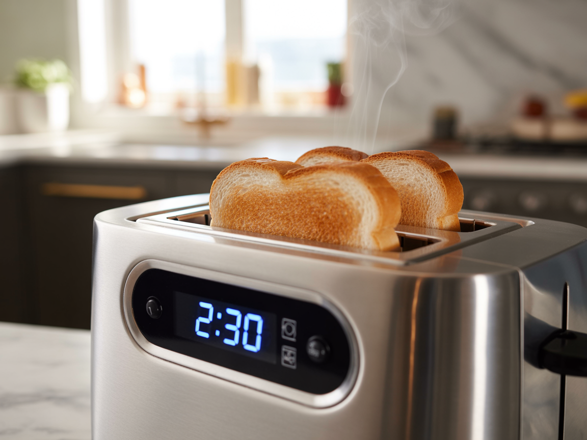 Learn how a digital countdown timer on a modern toaster improves consistency, reduces waste and supports busy morning routines with greater accuracy.