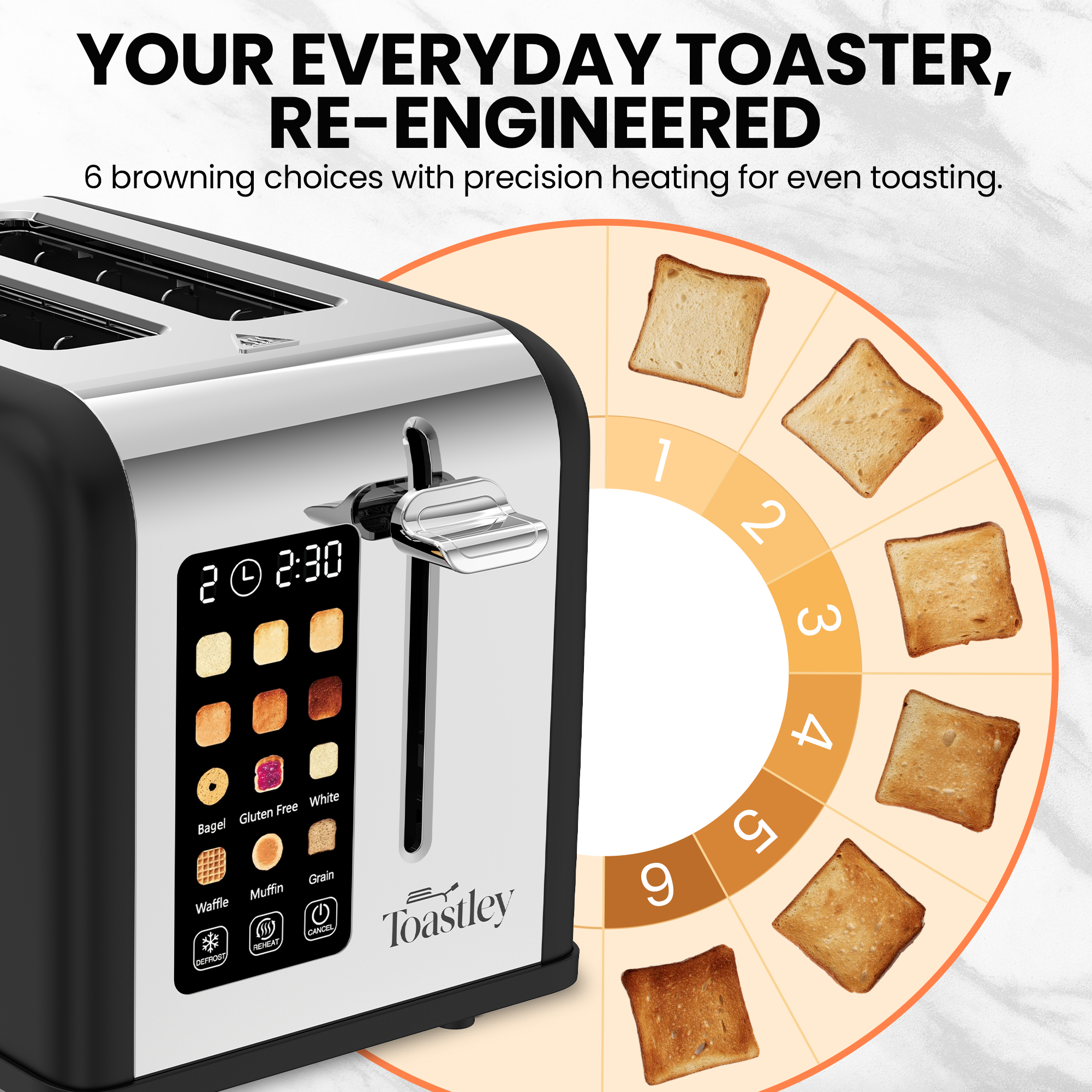 Image of Toastley 2 Slice Smart Toaster