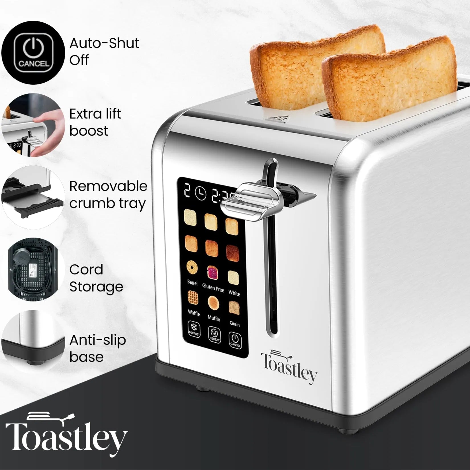 Image of Toastley 2 Slice Smart Toaster