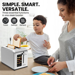 Image of Toastley 2 Slice Smart Toaster, Silver
