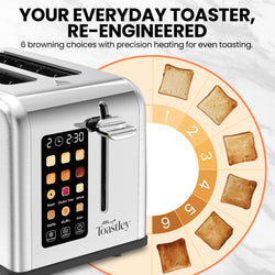 Image of Toastley 2 Slice Smart Toaster, Silver