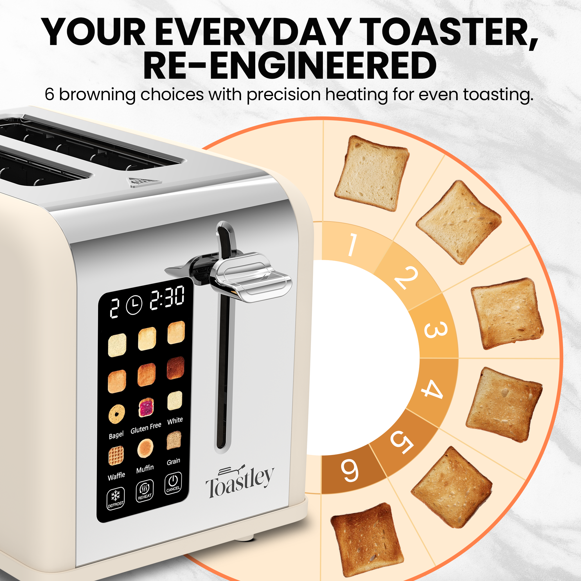 Image of Toastley 2 Slice Smart Toaster