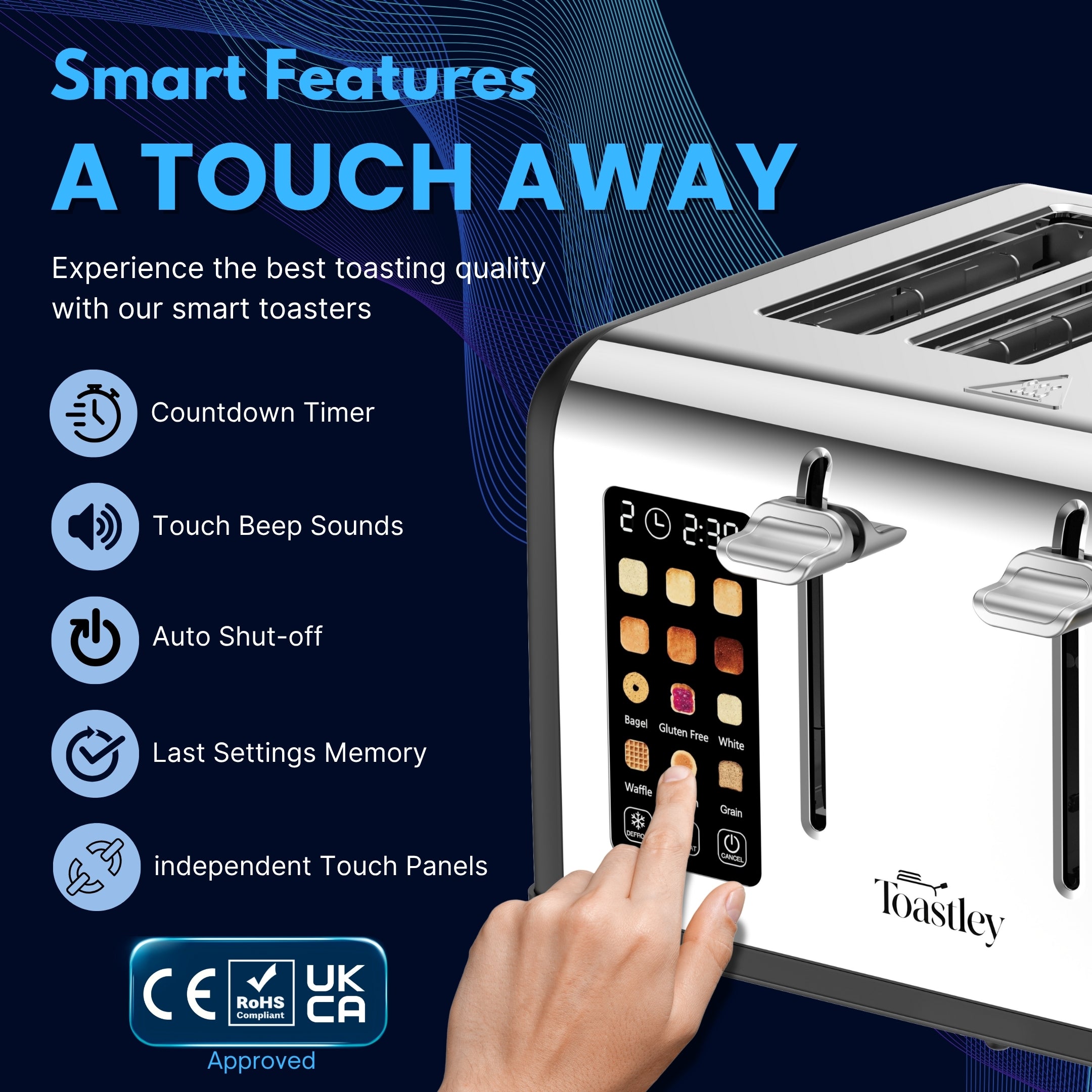 Image of Toastley 4 Slice Smart Toaster