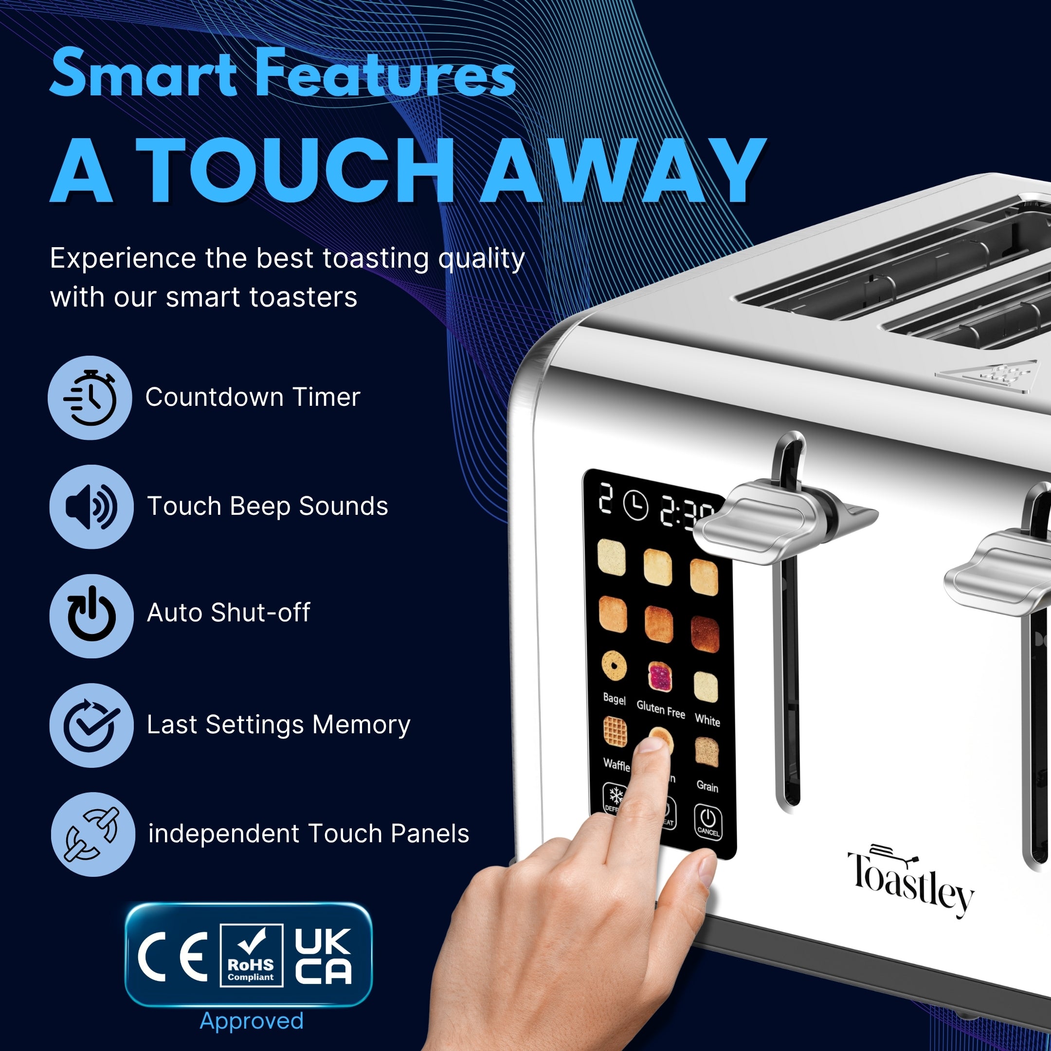 Image of Toastley 4 Slice Smart Toaster