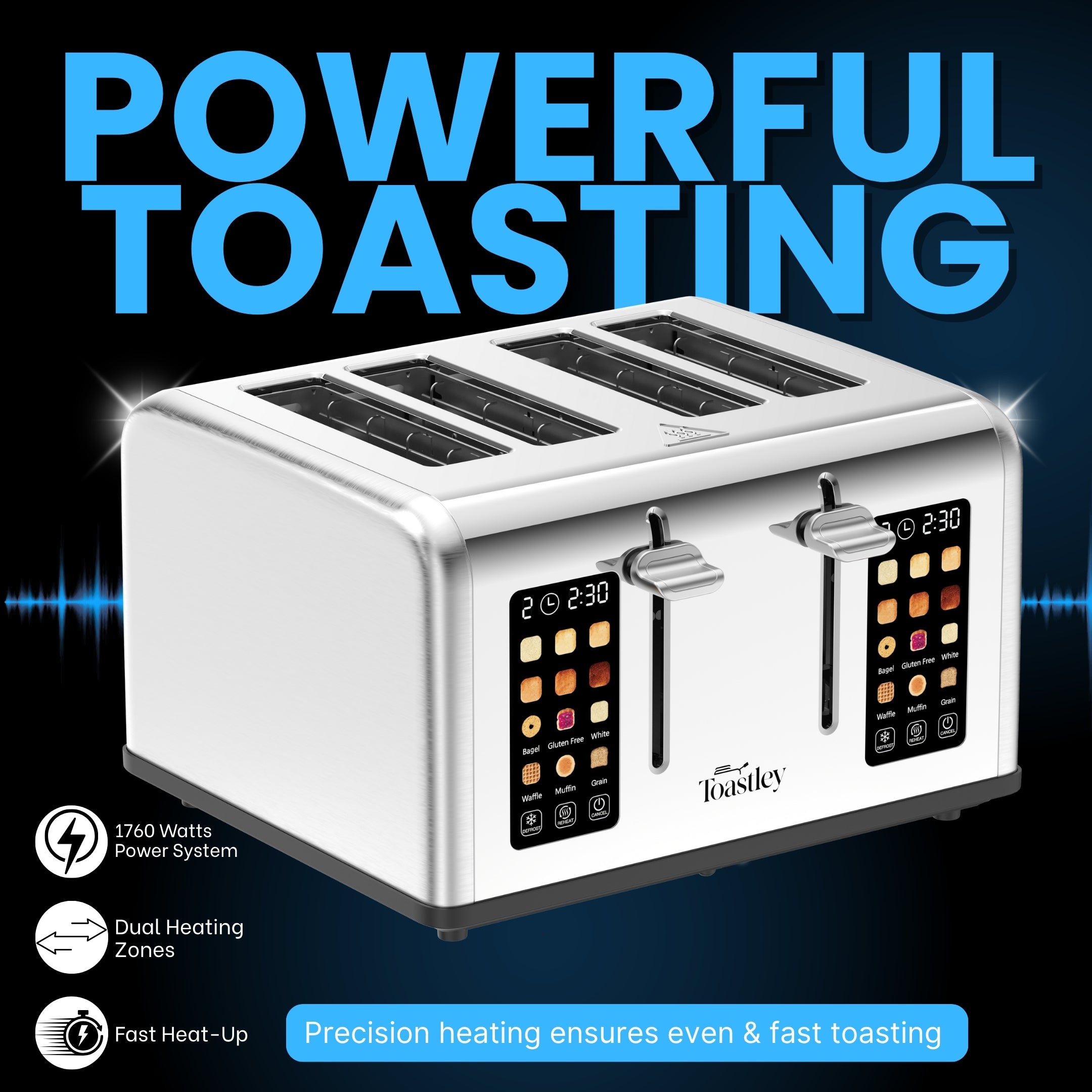 Image of Toastley 4 Slice Smart Toaster