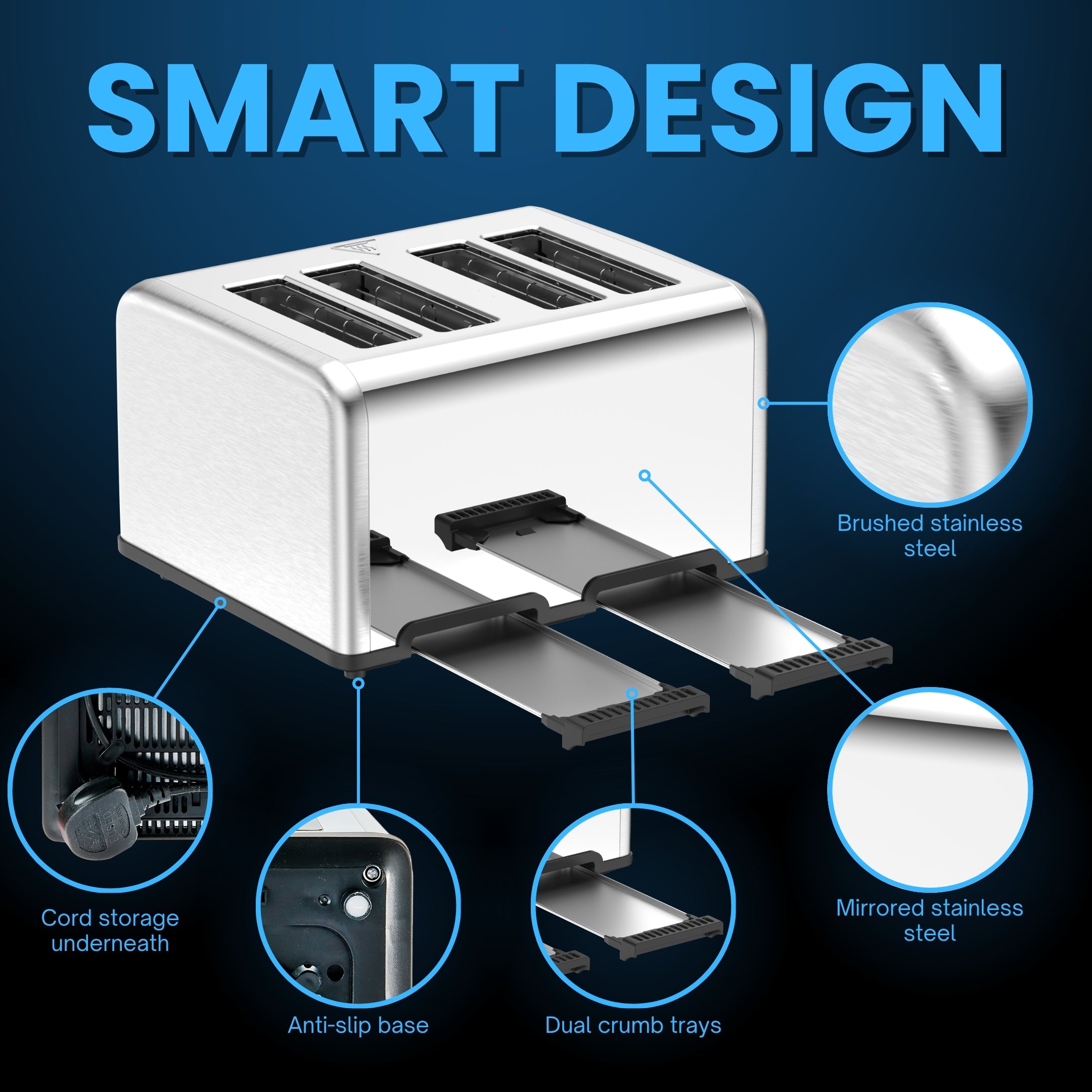 Image of Toastley 4 Slice Smart Toaster