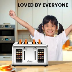 Image of Toastley 4 Slice Smart Toaster, Silver