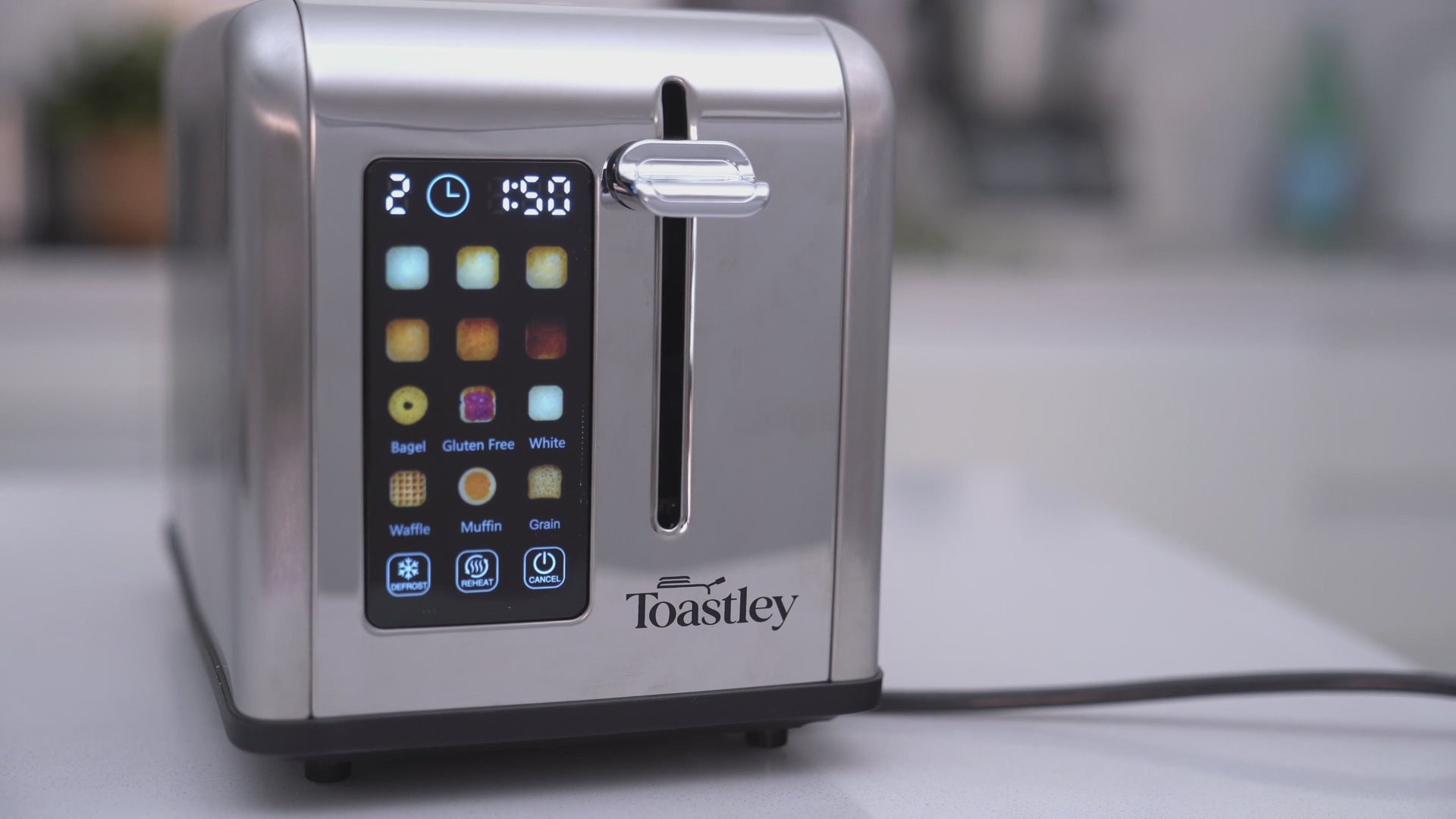 Toastley 2 Slice Smart Toaster, Silver